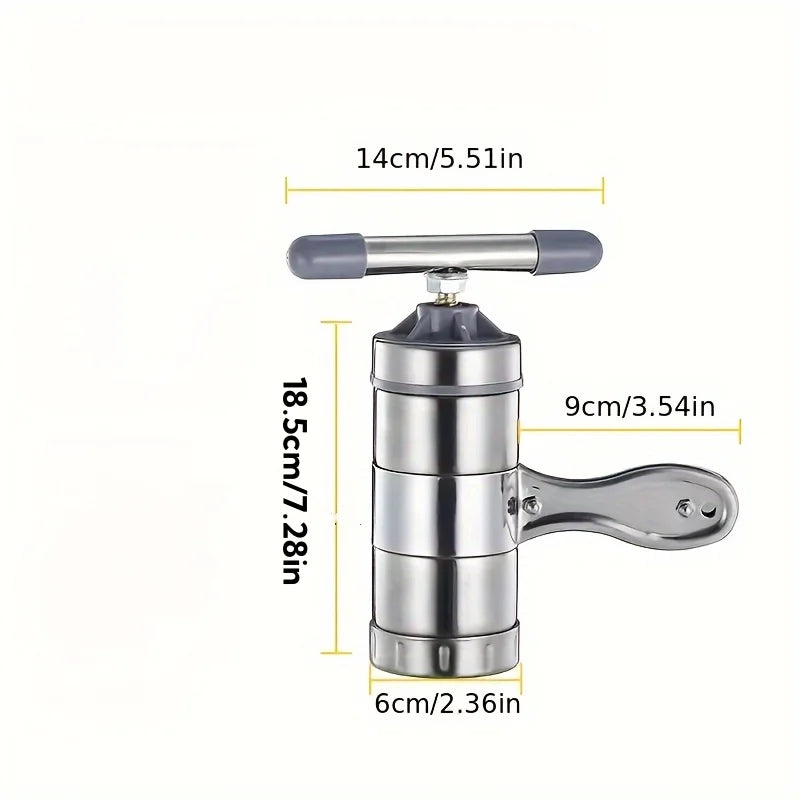 Stainless steel household small manual noodle machine, kitchen hand cranked noodle press, noodle press machine, manual noodle ma