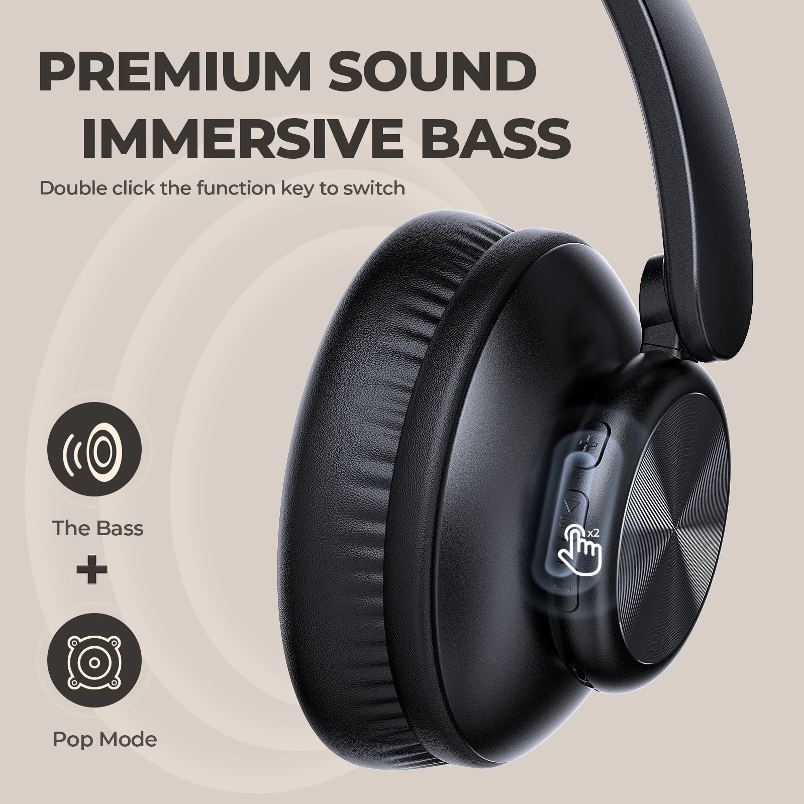 Wireless Headphones with Built-in Microphone, Electronic Audio Earbuds Wireless Noise Cancellation Headphones, Foldable Gaming H